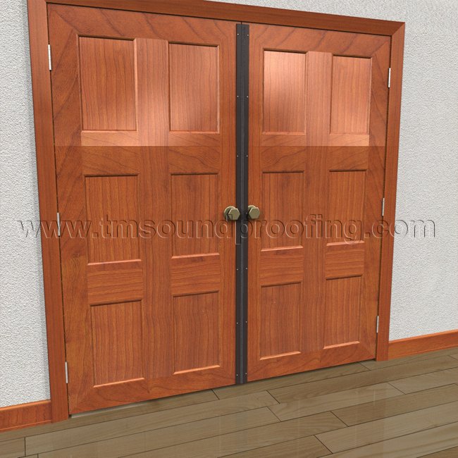 Surface Mounted Astragal with Neoprene Seal for soundproofing Double